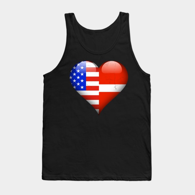 Half American Half Danish - Gift for Danish From Denmark Tank Top by Country Flags